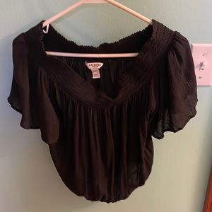 Black off the shoulder top